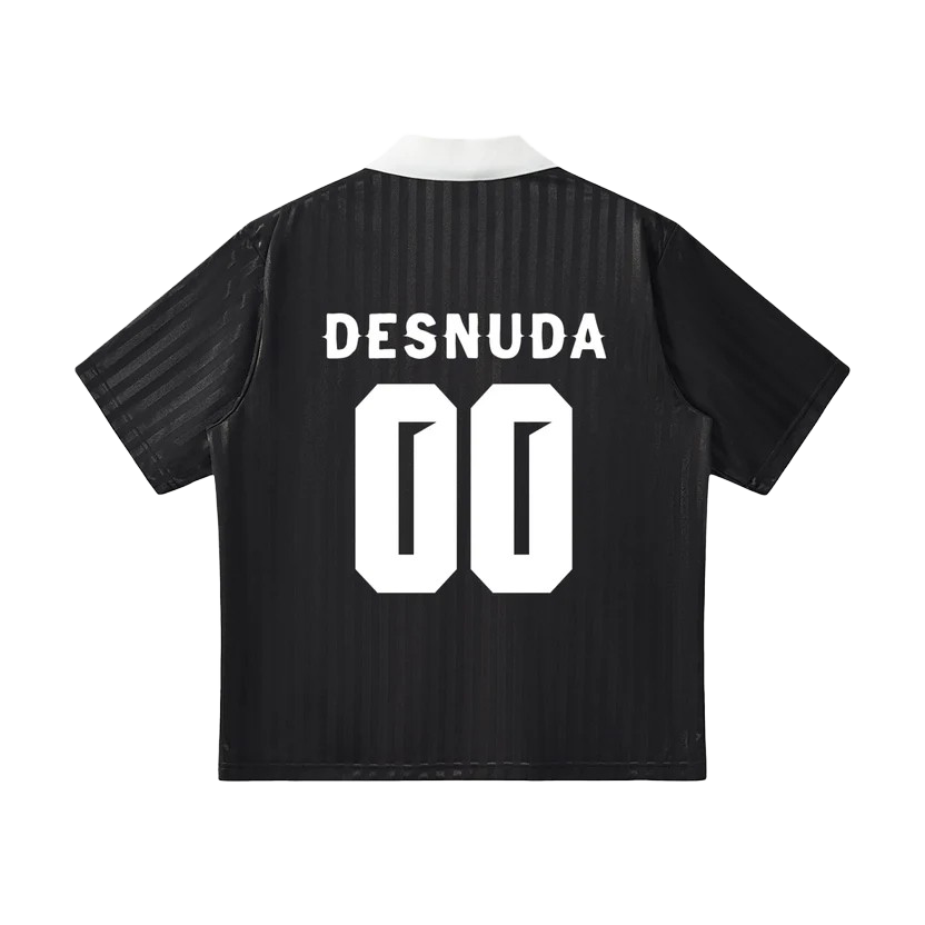 Contrast Collar Striped Soccer Jersey